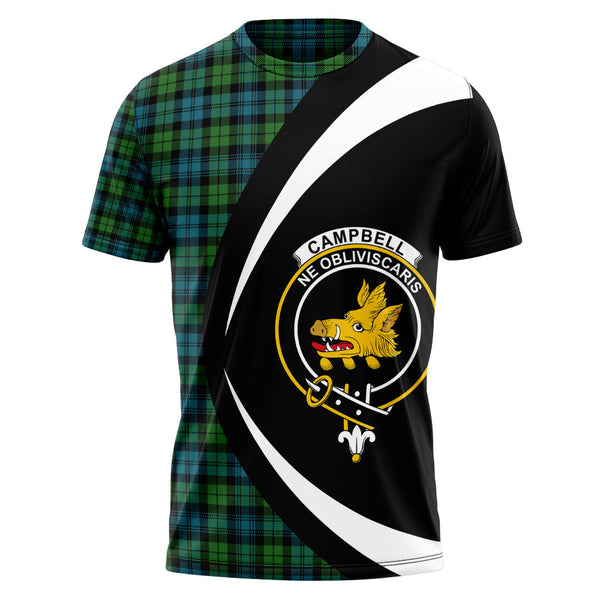 Campbell Ancient 2 Clan Badge Tartan T-Shirt Circle Style Personalized