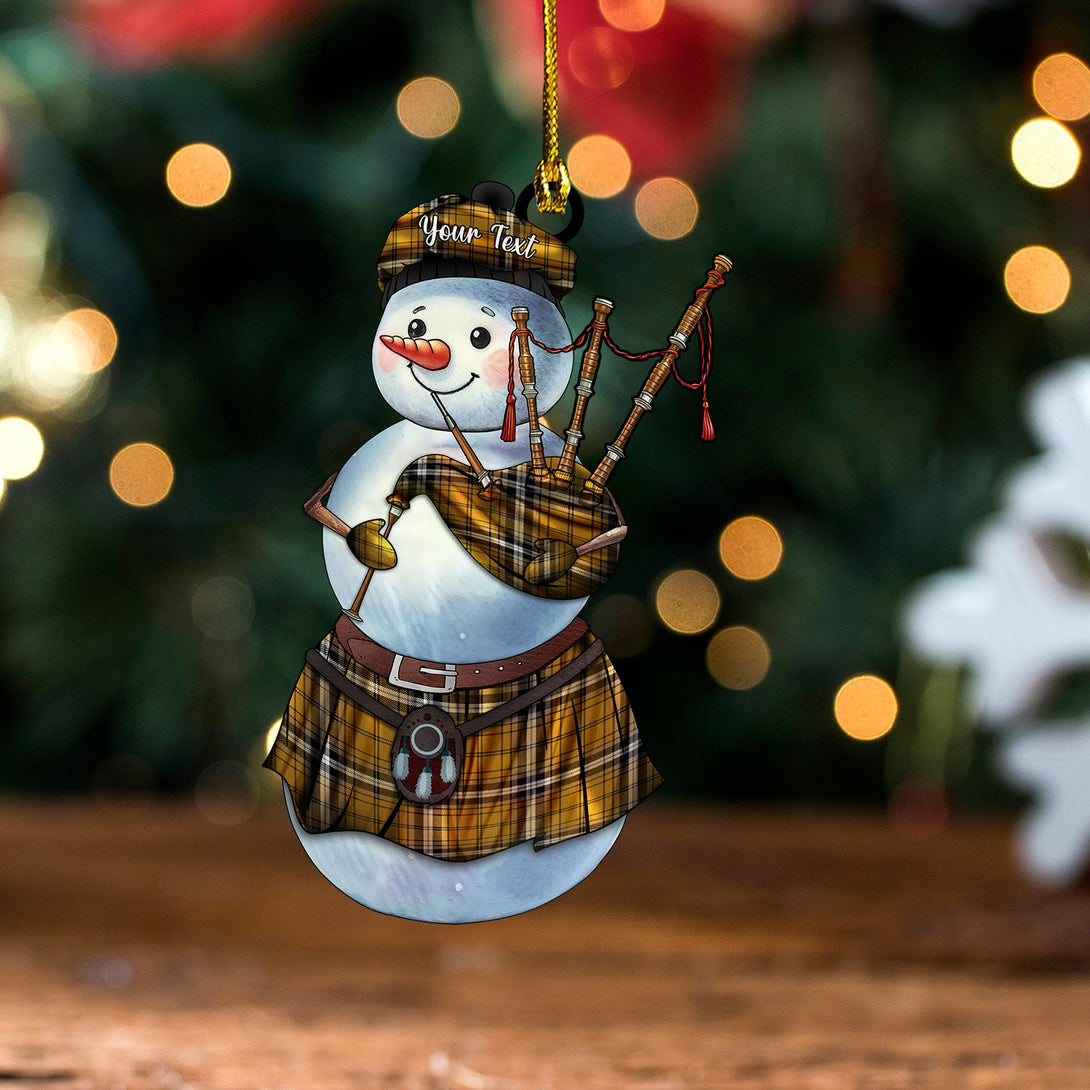 Campbell Camel Ancient Tartan Wood Acrylic Ornament Snowman Bagpipe Personalized