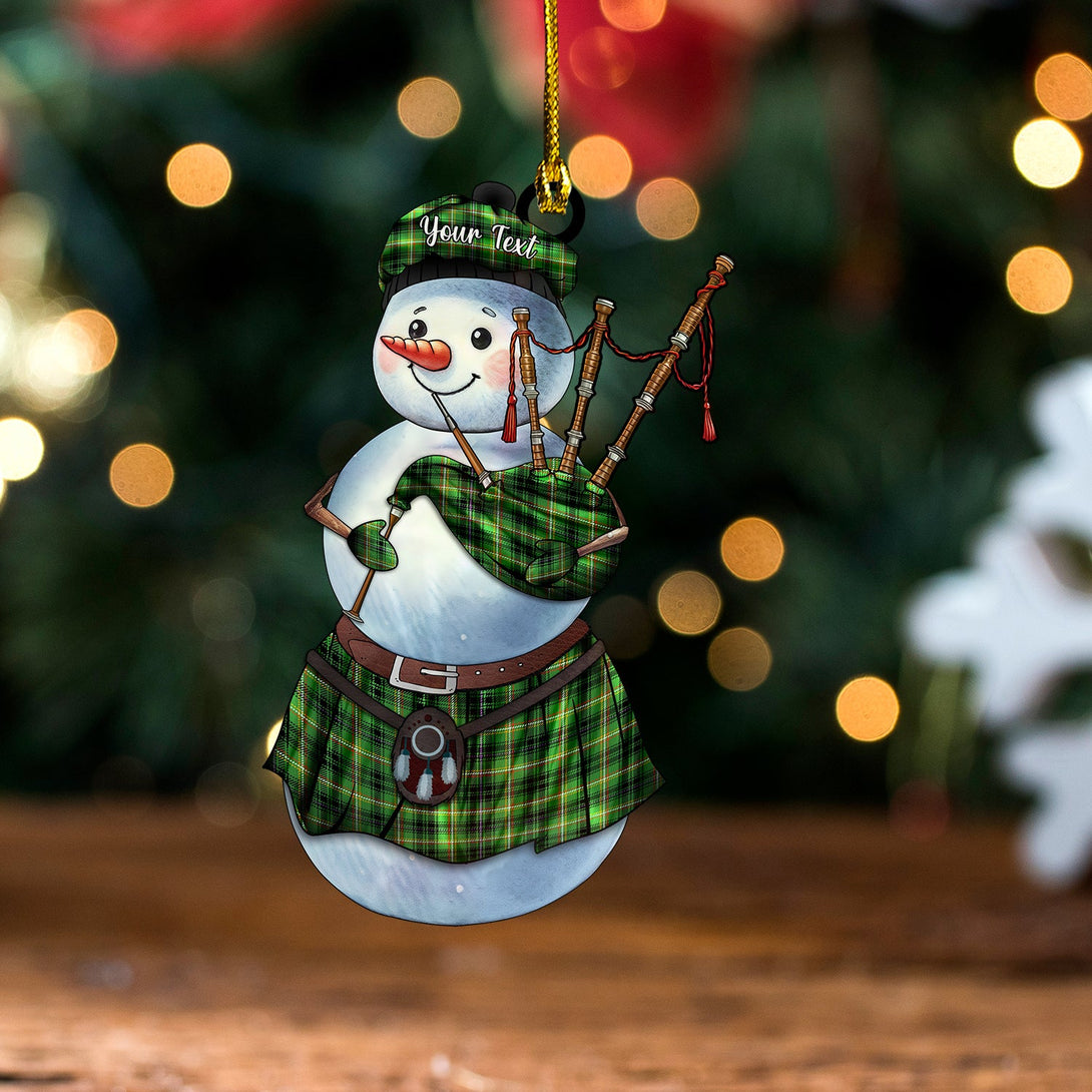 Campbell Marquis of Lorne Ancient Tartan Wood Acrylic Ornament Snowman Bagpipe Personalized