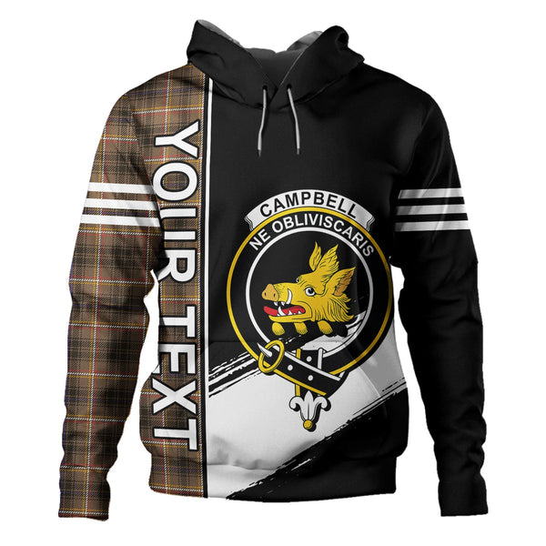 Campbell Marquis of Lorne Weathered 2 Clan Badge Tartan Hoodie Quarter Style Personalized