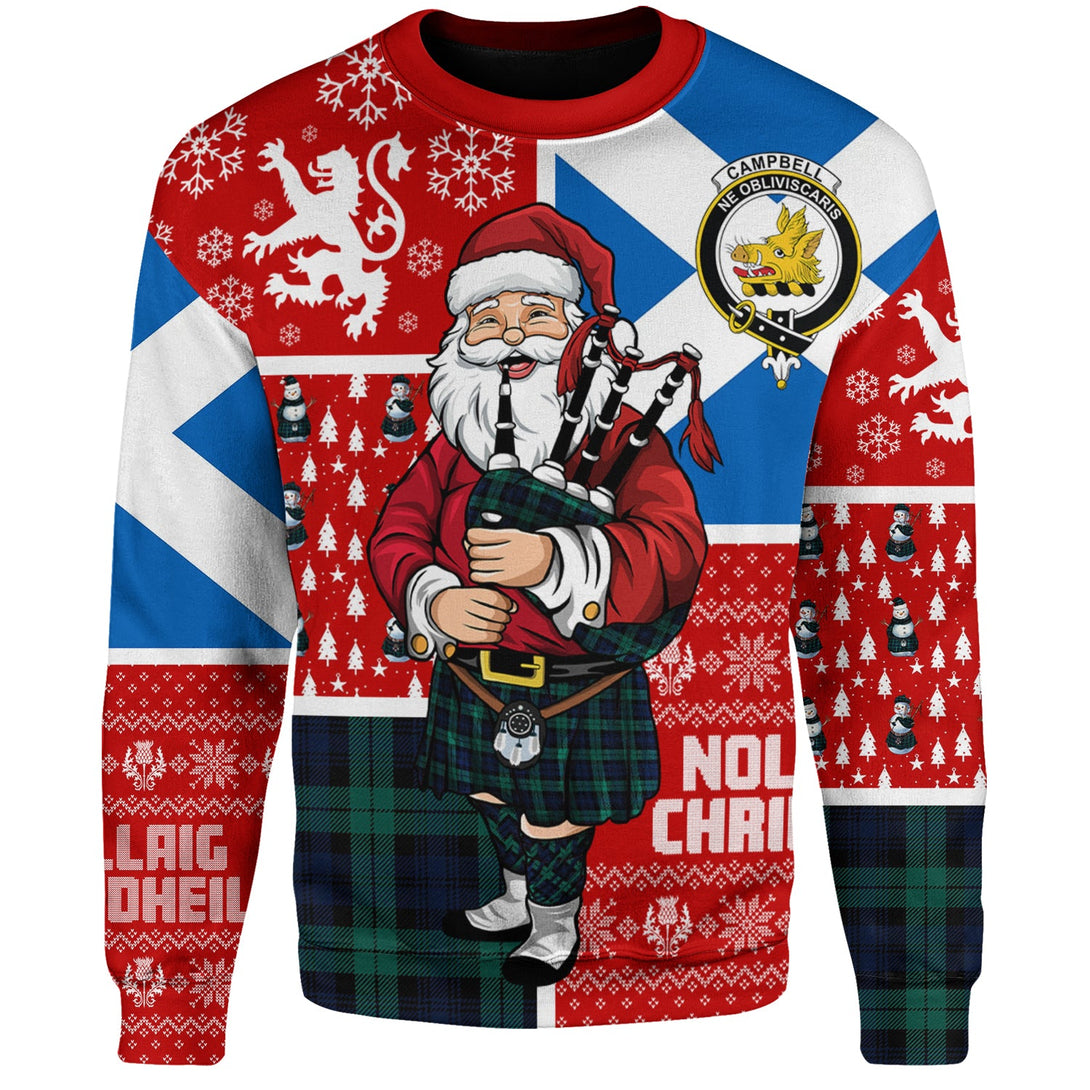 Campbell Modern 2 Clan Badge Tartan Sweatshirt Scotland Christmas Santa