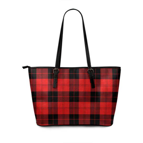 Campbell Red (Campbell of Armaddie) Tartan Leather Tote Bag