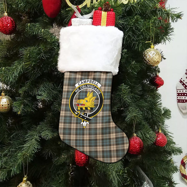 Campbell Weathered 2 Clan Badge Tartan Christmas Stocking