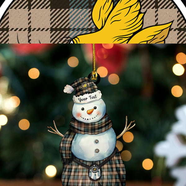 Campbell Weathered 2 Clan Badge Tartan Wood Acrylic Ornament Snowman Warrior Personalized