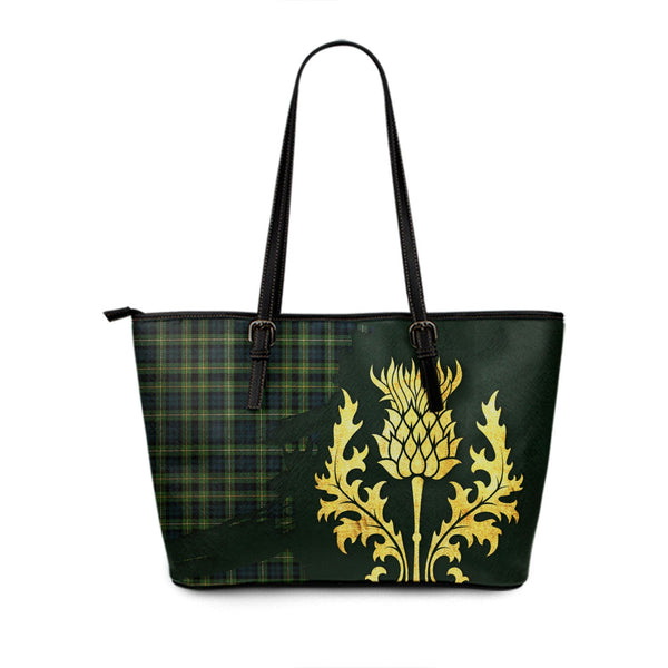 Campbell of Argyll 1815 Modern Tartan Leather Tote Bag Thistle Oldest Style