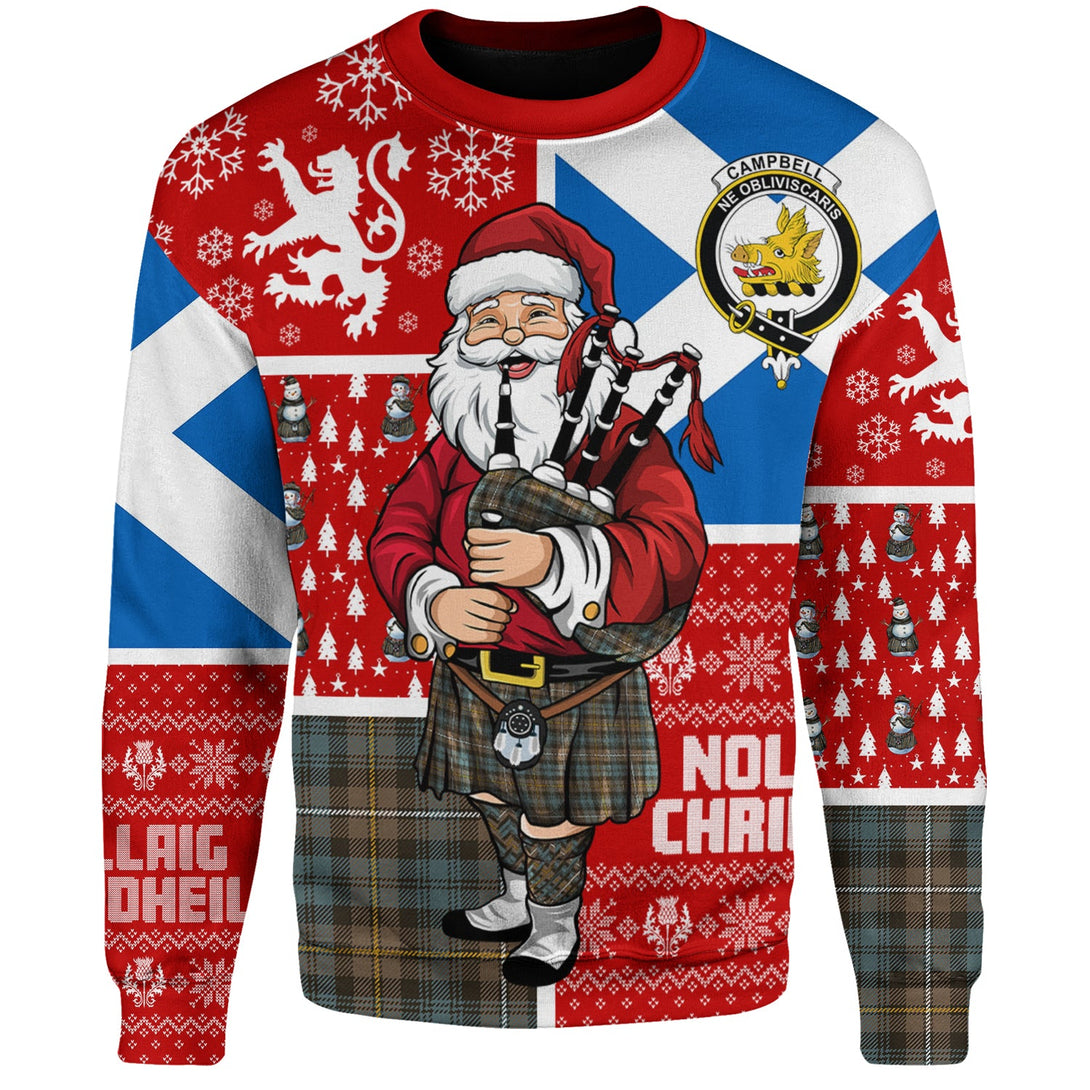 Campbell of Argyll Weathered 2 Clan Badge Tartan Sweatshirt Scotland Christmas Santa