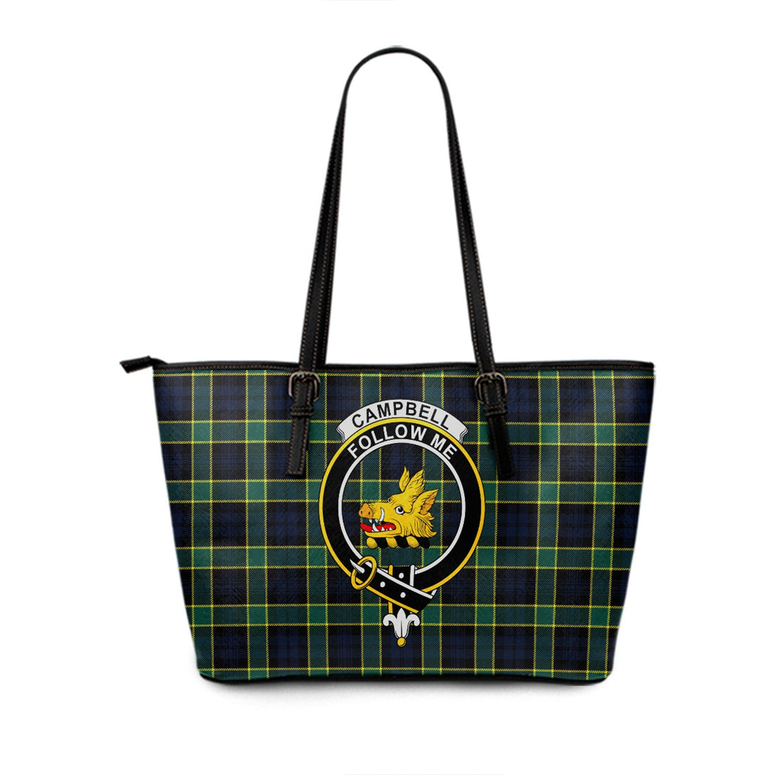 Campbell of Breadalbane Modern 2 Clan Badge Tartan Leather Tote Bag