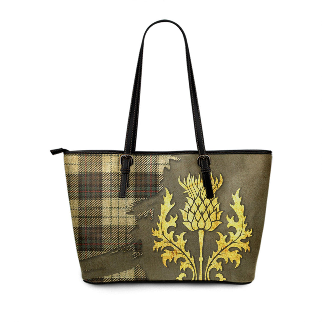 Campbell of Cawdor Dress Weathered 2 Tartan Leather Tote Bag Thistle Oldest Style