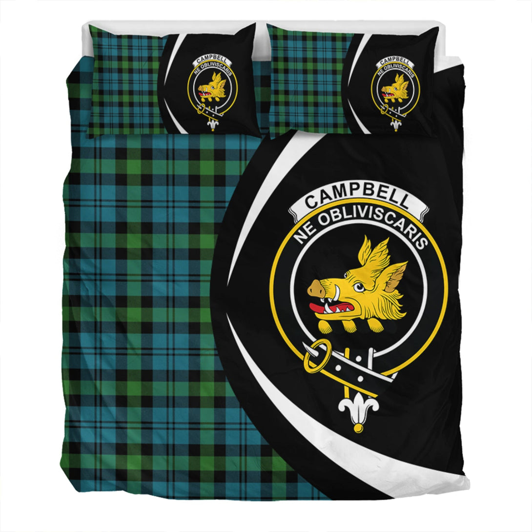 Campbell of Glenlyon Ancient 2 Clan Badge Tartan Bedding Set Circle Style