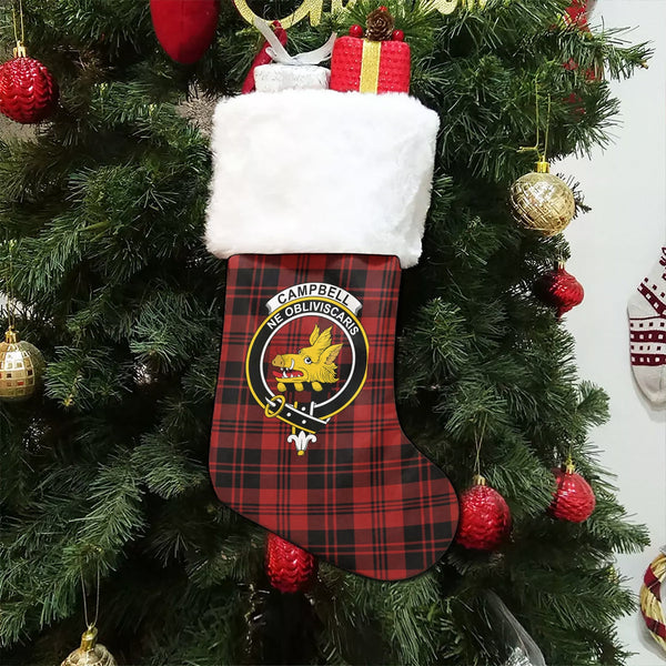 Campbell of Lochlane Modern 2 Clan Badge Tartan Christmas Stocking