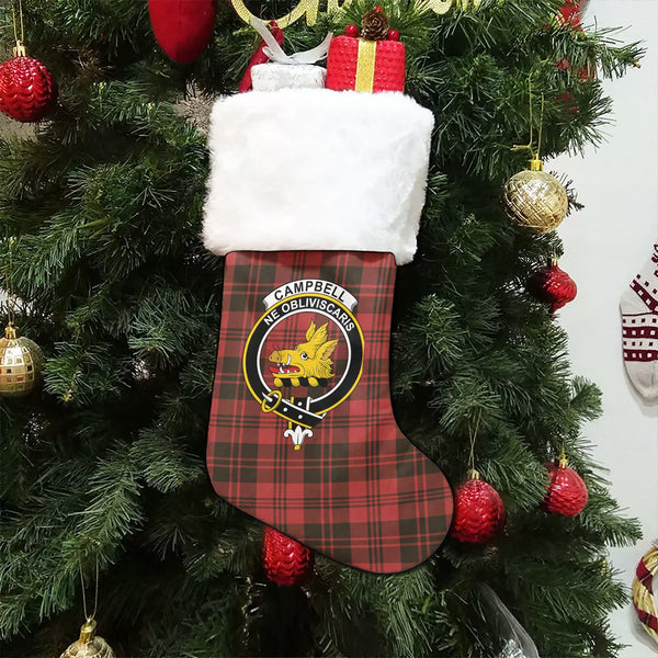 Campbell of Lochlane Weathered 2 Clan Badge Tartan Christmas Stocking