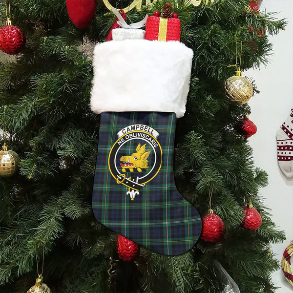 Campbell of Loudon (Campbell Louden) Modern 2 Clan Badge Tartan Christmas Stocking