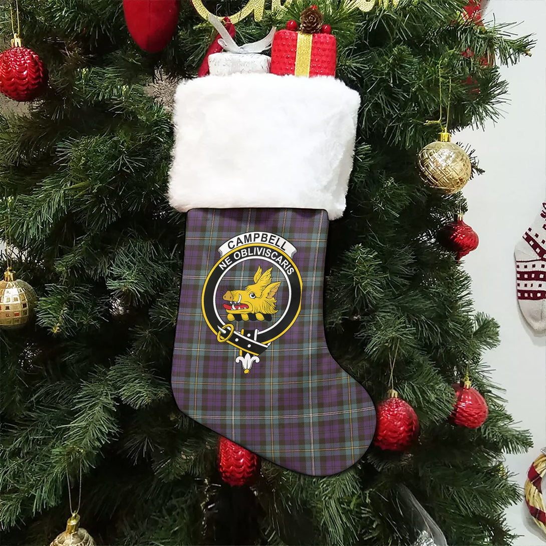 Campbell of Loudon (Campbell Louden) Weathered 2 Clan Badge Tartan Christmas Stocking