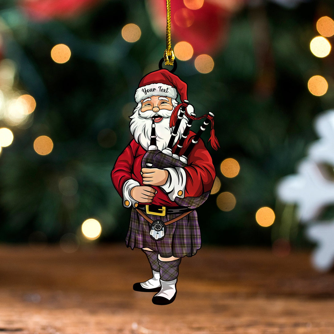 Cargill (Clergy) Weathered Tartan Wood Acrylic Ornament Santa Personalized