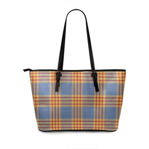 Carlisle Ancient (Carlill Ancient) Weathered Tartan Leather Tote Bag