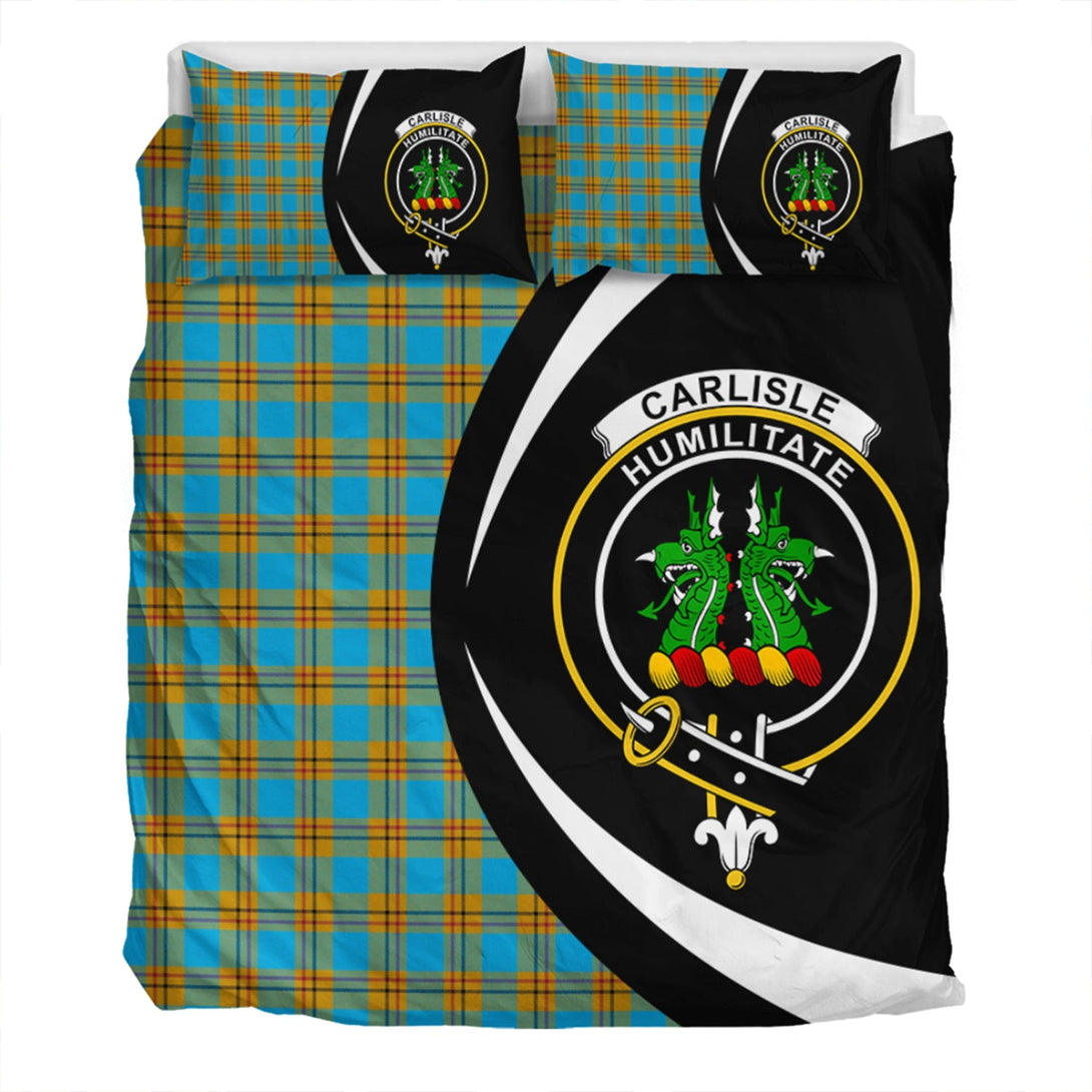 Carlisle (Carlill) Ancient Clan Badge Tartan Bedding Set Circle Style