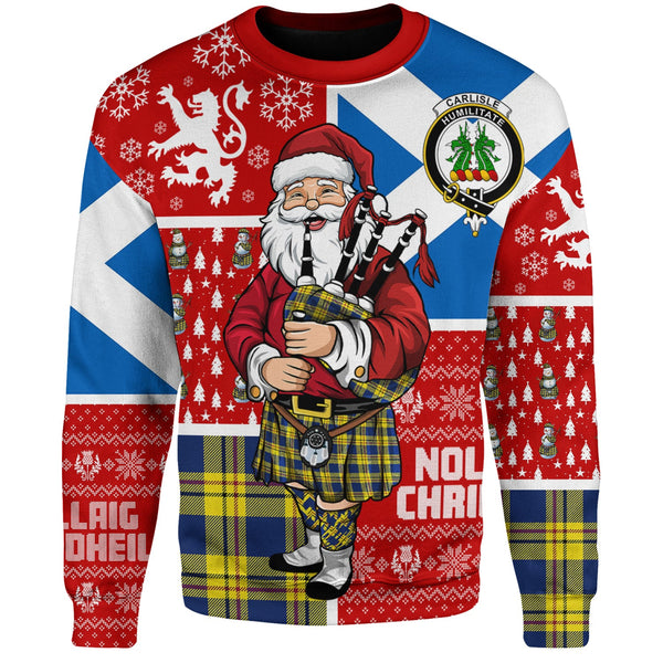 Carlisle (Carlill) Modern Clan Badge Tartan Sweatshirt Scotland Christmas Santa