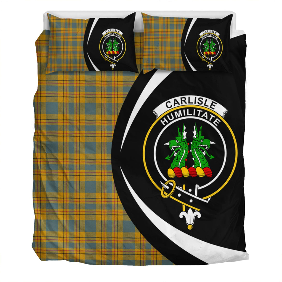 Carlisle (Carlill) Weathered Clan Badge Tartan Bedding Set Circle Style