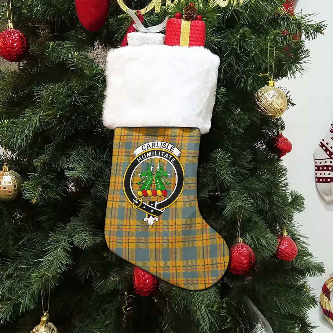 Carlisle (Carlill) Weathered Clan Badge Tartan Christmas Stocking