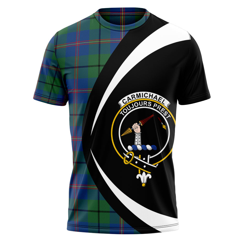 Carmichael Modern Clan Badge Tartan T-Shirt Circle Style Personalized