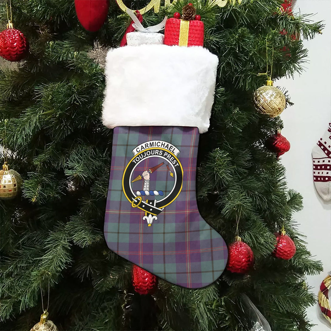 Carmichael Weathered 2 Clan Badge Tartan Christmas Stocking