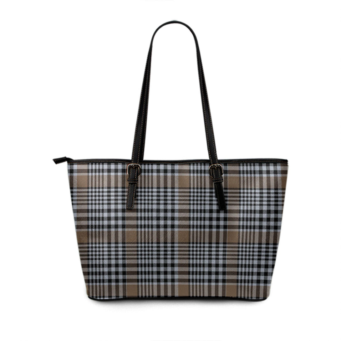 Carnegie Check Ancient Tartan Leather Tote Bag