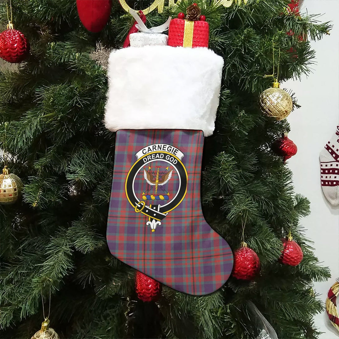 Carnegie Weathered Clan Badge Tartan Christmas Stocking