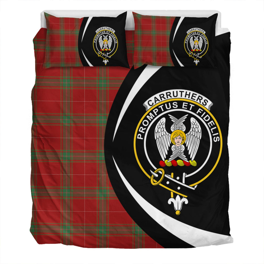 Carruthers Modern Clan Badge Tartan Bedding Set Circle Style