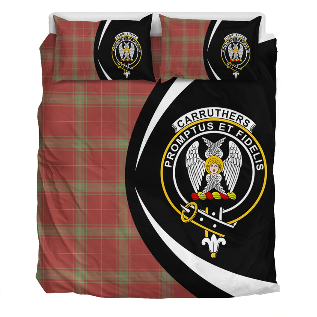 Carruthers Weathered Clan Badge Tartan Bedding Set Circle Style