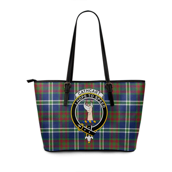 Cathcart Modern Clan Badge Tartan Leather Tote Bag