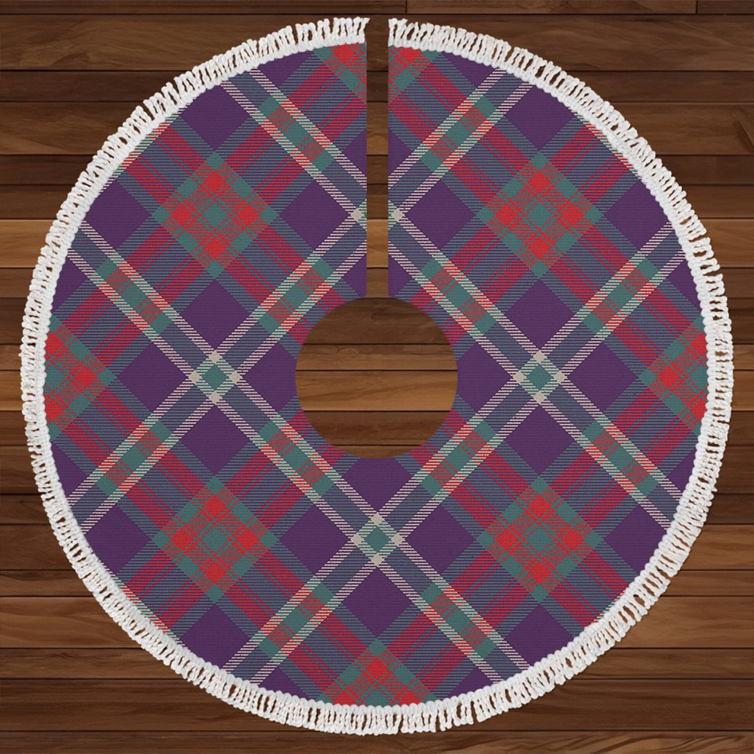 Cathcart Weathered Clan Badge Tartan Christmas Tree Skirt