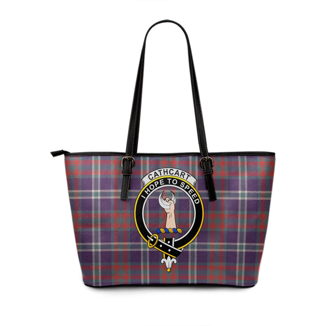 Cathcart Weathered Clan Badge Tartan Leather Tote Bag