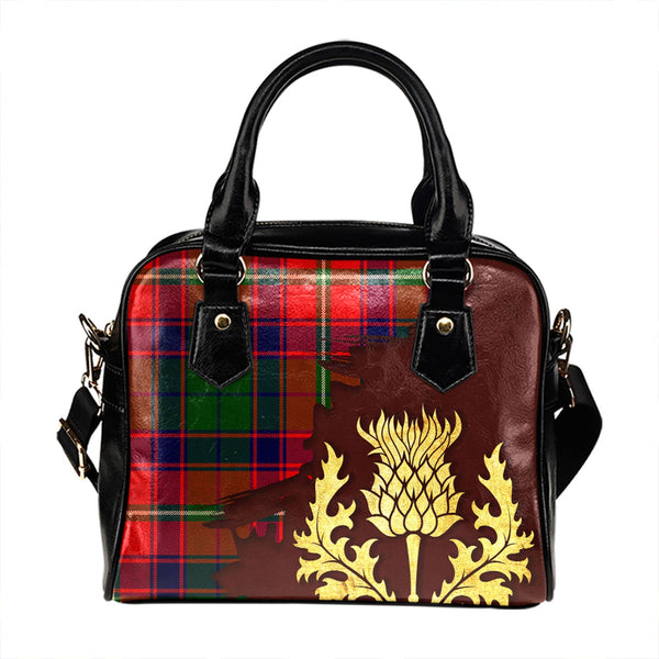 Charteris District Tartan Shoulder Handbag Thistle Oldest Style