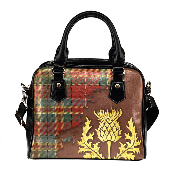 Chattan Chief Weathered Tartan Shoulder Handbag Thistle Oldest Style