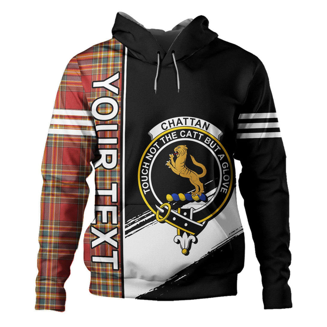 Chattan Weathered Clan Badge Tartan Hoodie Quarter Style Personalized