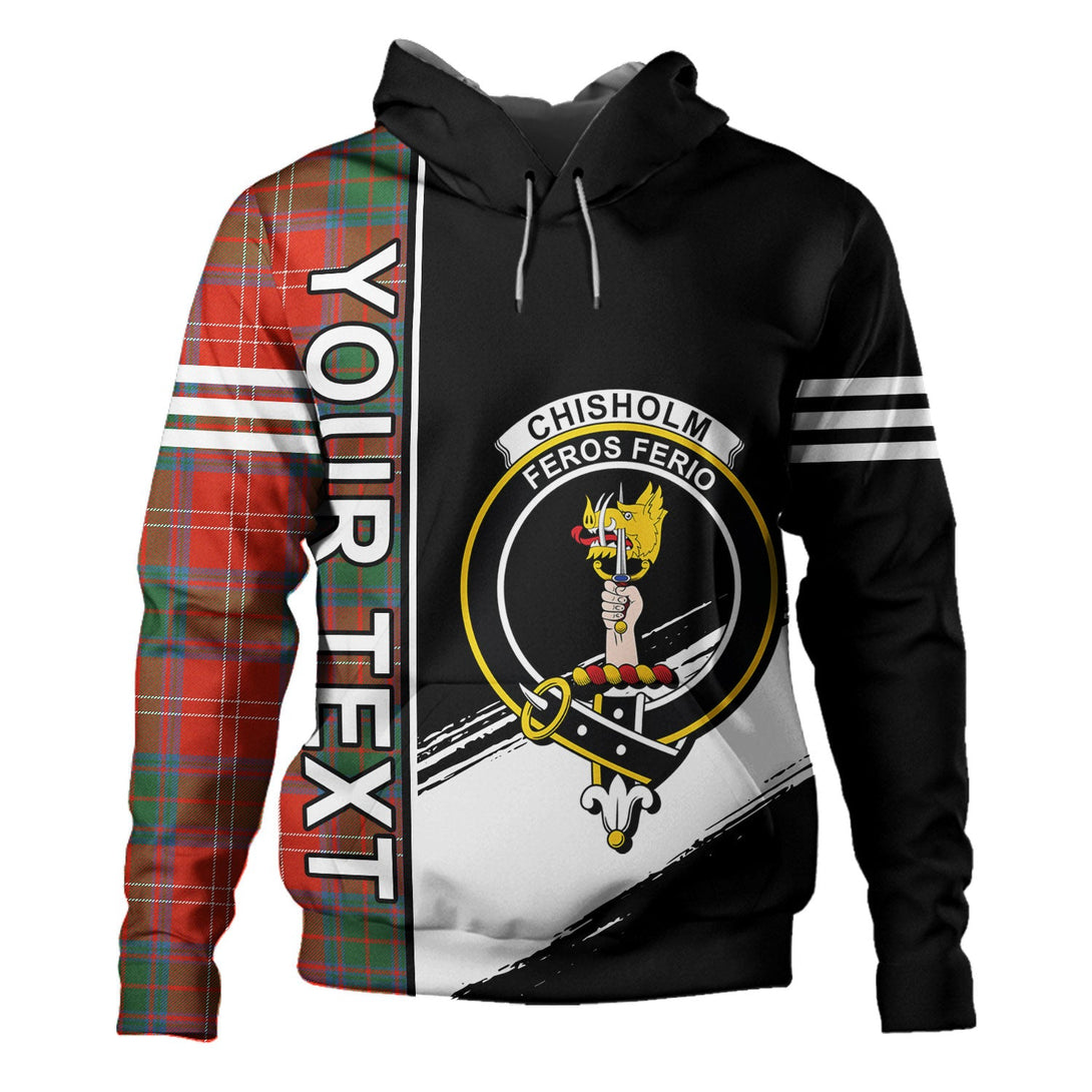 Chisholm Ancient Clan Badge Tartan Hoodie Quarter Style Personalized