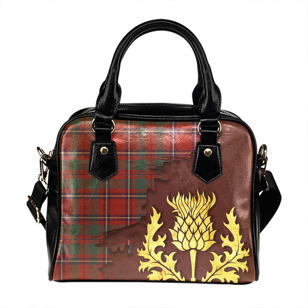 Chisholm Artifact Weathered Tartan Shoulder Handbag Thistle Oldest Style