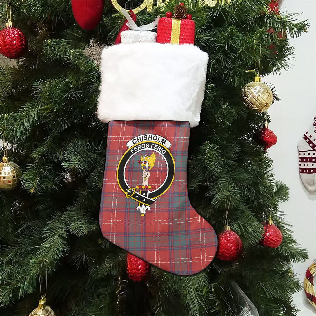 Chisholm Weathered Clan Badge Tartan Christmas Stocking