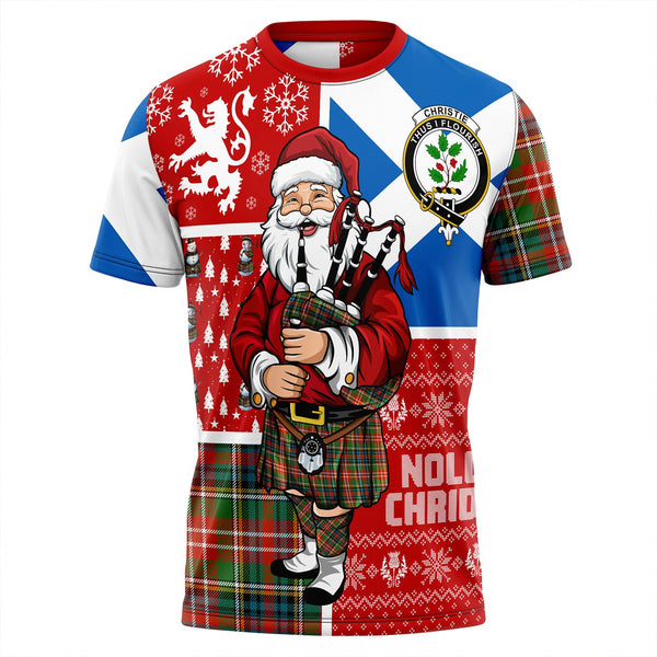 Christie Ancient Clan Badge Tartan T-Shirt Scotland Christmas Santa