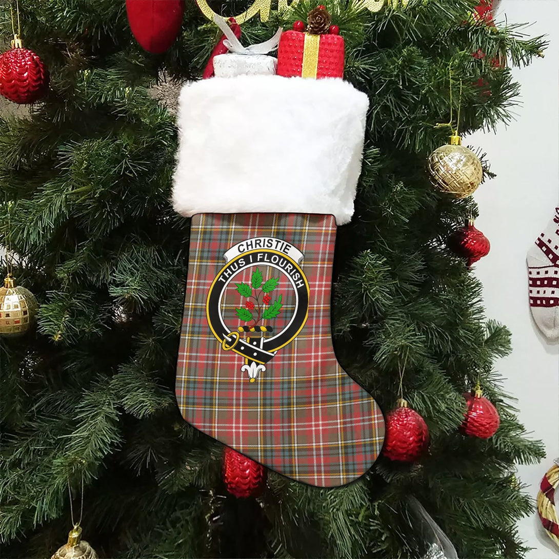 Christie Weathered Clan Badge Tartan Christmas Stocking