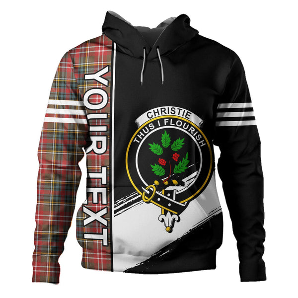 Christie Weathered Clan Badge Tartan Hoodie Quarter Style Personalized