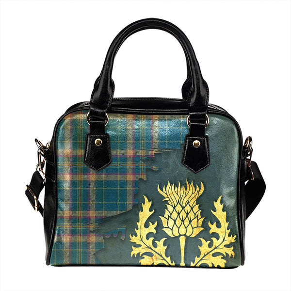 Cian Ancient Tartan Shoulder Handbag Thistle Oldest Style