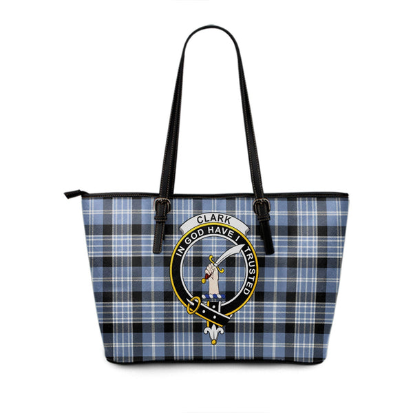 Clark Ancient Clan Badge Tartan Leather Tote Bag