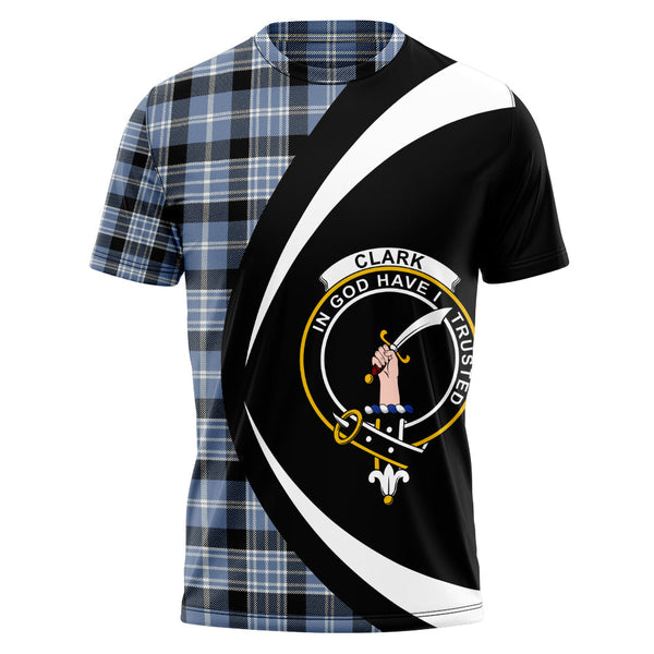 Clark Ancient Clan Badge Tartan T-Shirt Circle Style Personalized