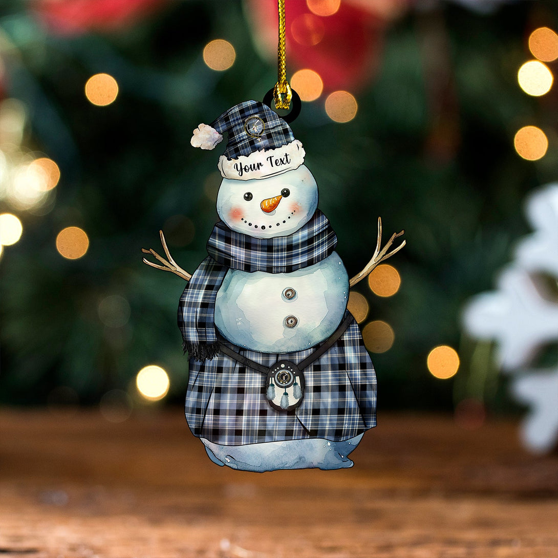 Clark Ancient Clan Badge Tartan Wood Acrylic Ornament Snowman Warrior Personalized