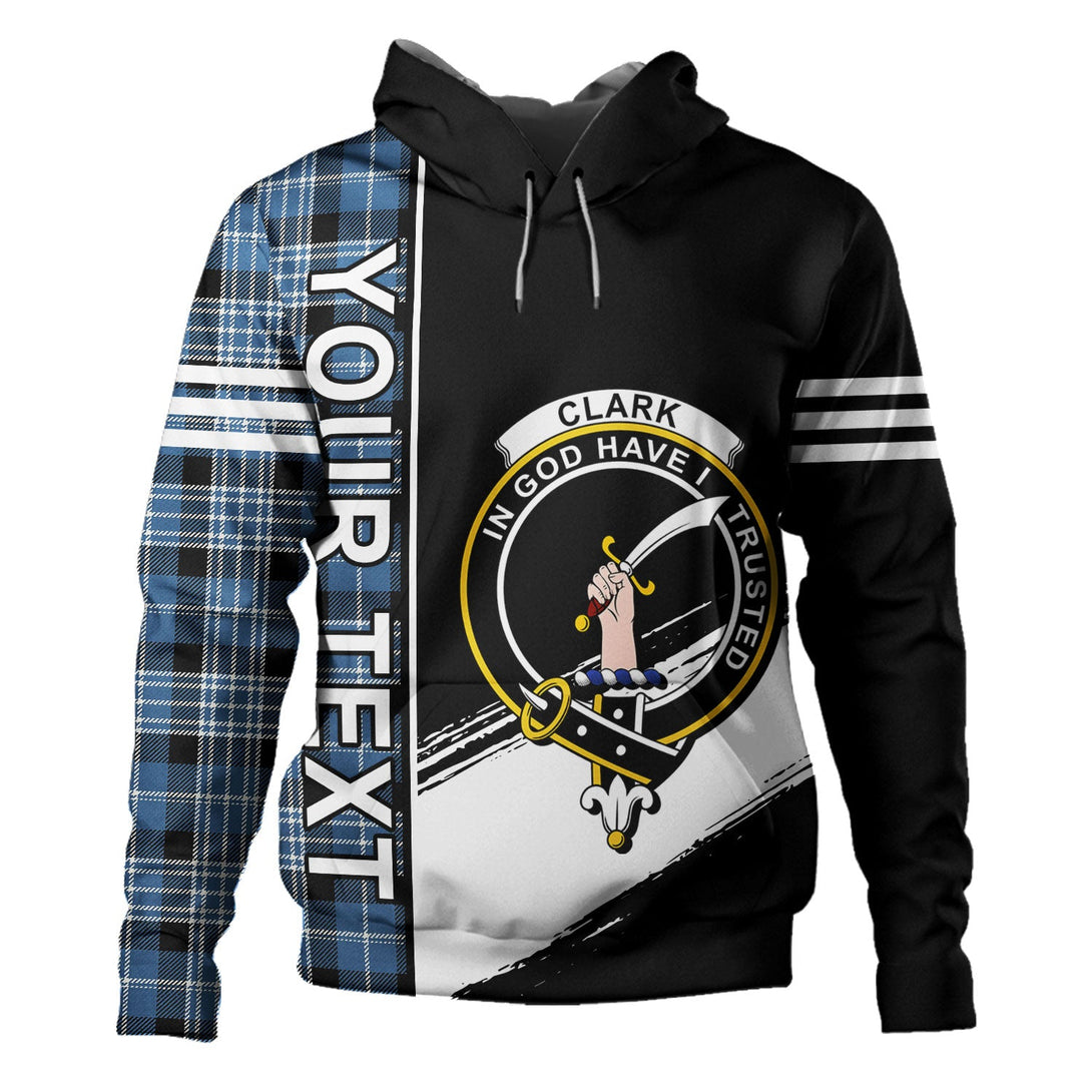 Clark Modern Clan Badge Tartan Hoodie Quarter Style Personalized