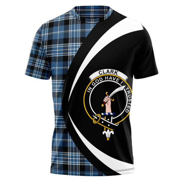 Clark Modern Clan Badge Tartan T-Shirt Circle Style Personalized