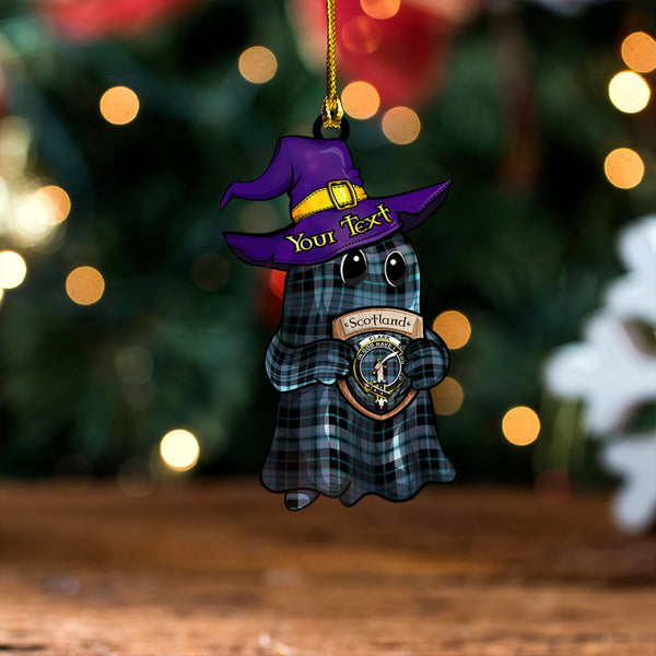 Clark (Clergy) Ancient Clan Badge Tartan Wood Acrylic Ornament Halloween Ghost