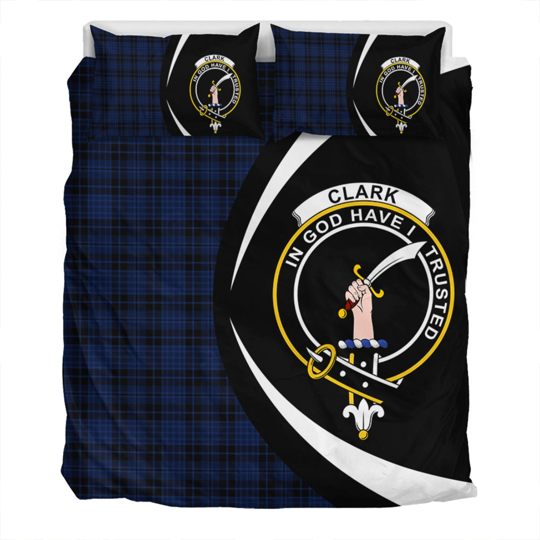 Clark (Clergy) Modern Clan Badge Tartan Bedding Set Circle Style