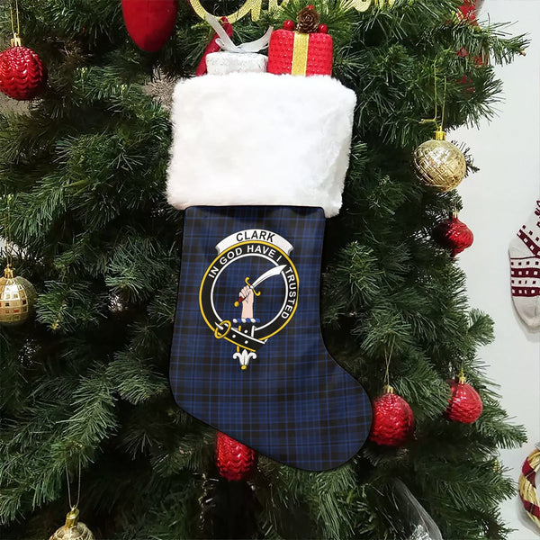 Clark (Clergy) Modern Clan Badge Tartan Christmas Stocking